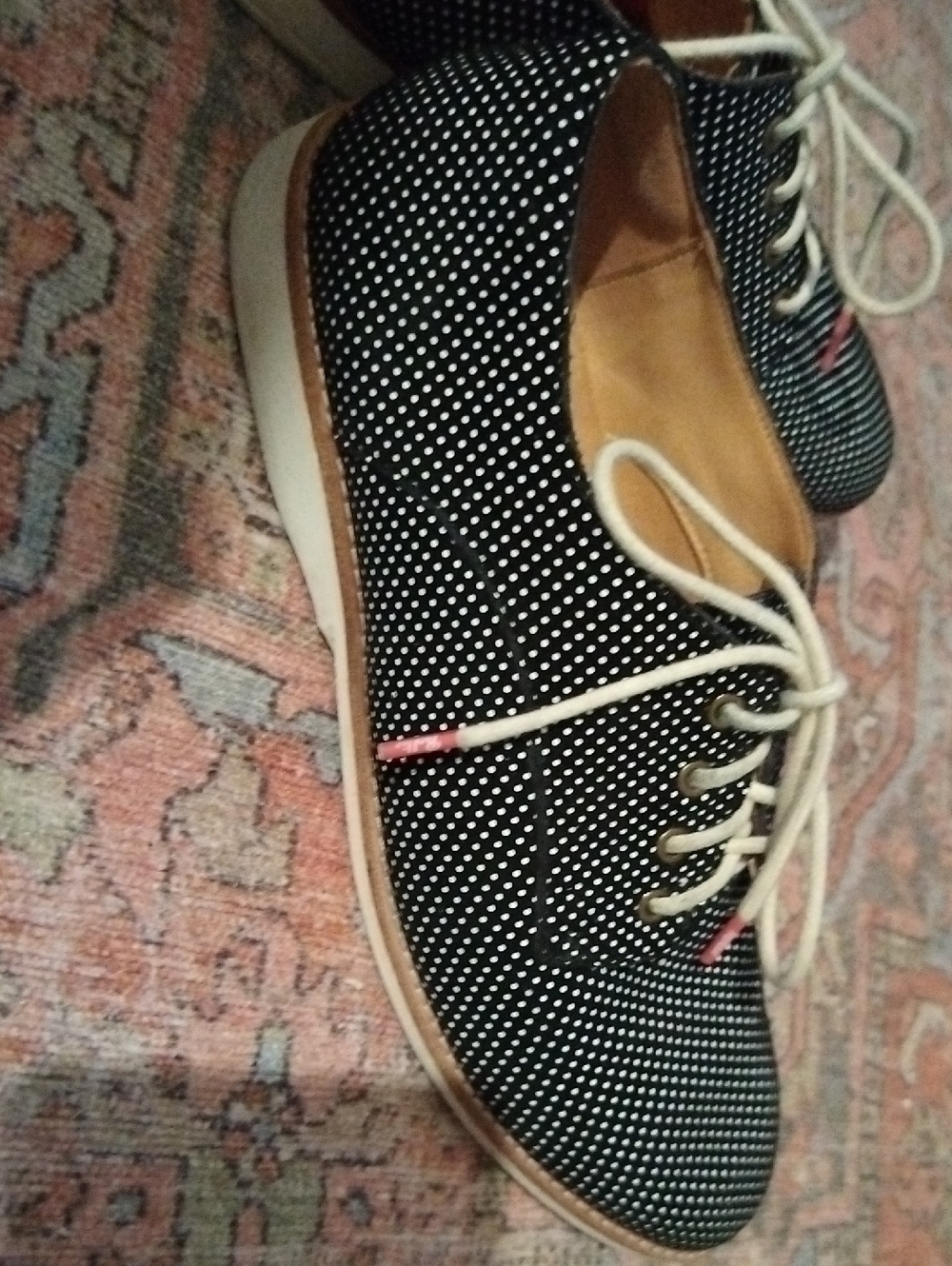 Rollie DERBIE Black/White Polka Dot Black Dream Leather Lace-Up Shoes - 38 /7.5 - Picture 4 of 7